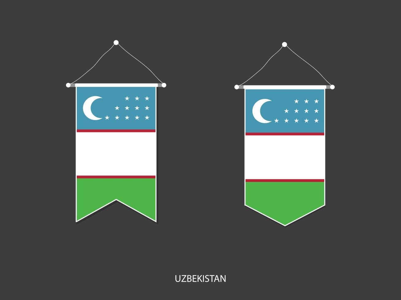 Uzbekistan bandiera nel vario forma, calcio bandiera bandierina vettore ,vettore illustrazione.