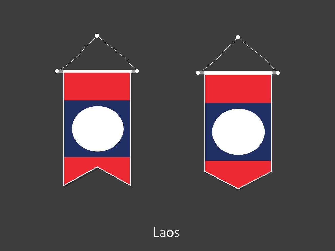 Laos bandiera nel vario forma, calcio bandiera bandierina vettore ,vettore illustrazione.