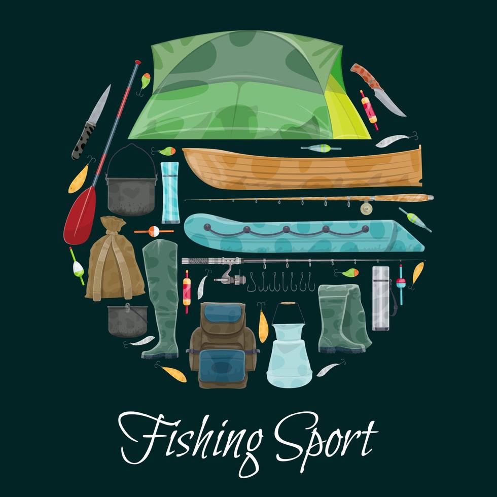 vettore pescatore sport pesca club manifesto