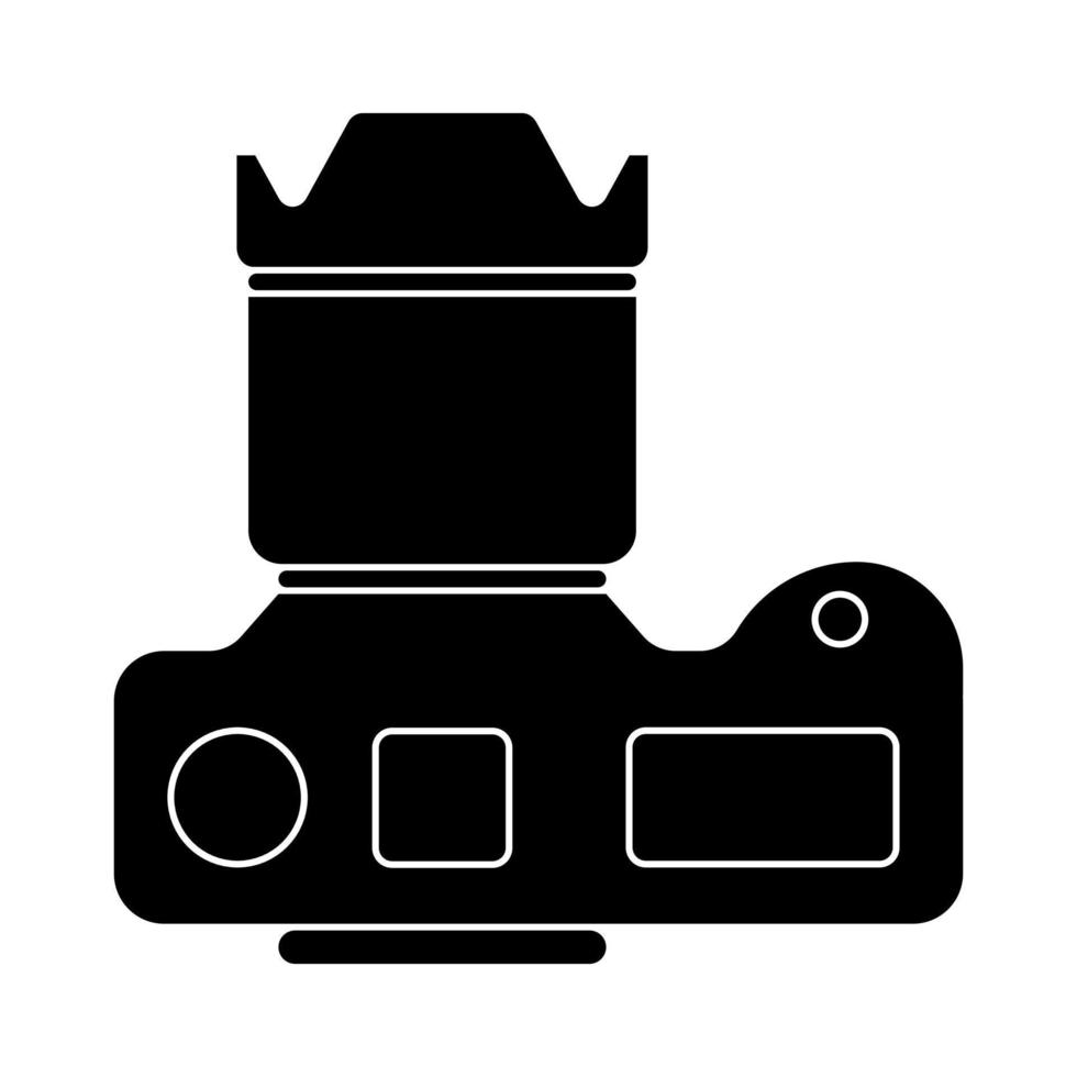 slr foto telecamera icona superiore giù Visualizza piatto vettore logo
