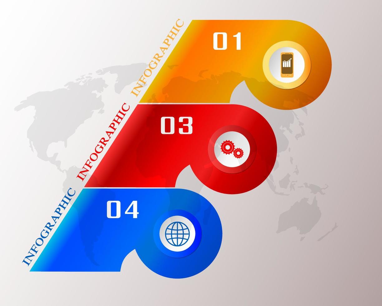 Infografica colorato bandiera con numeri e segni vettore