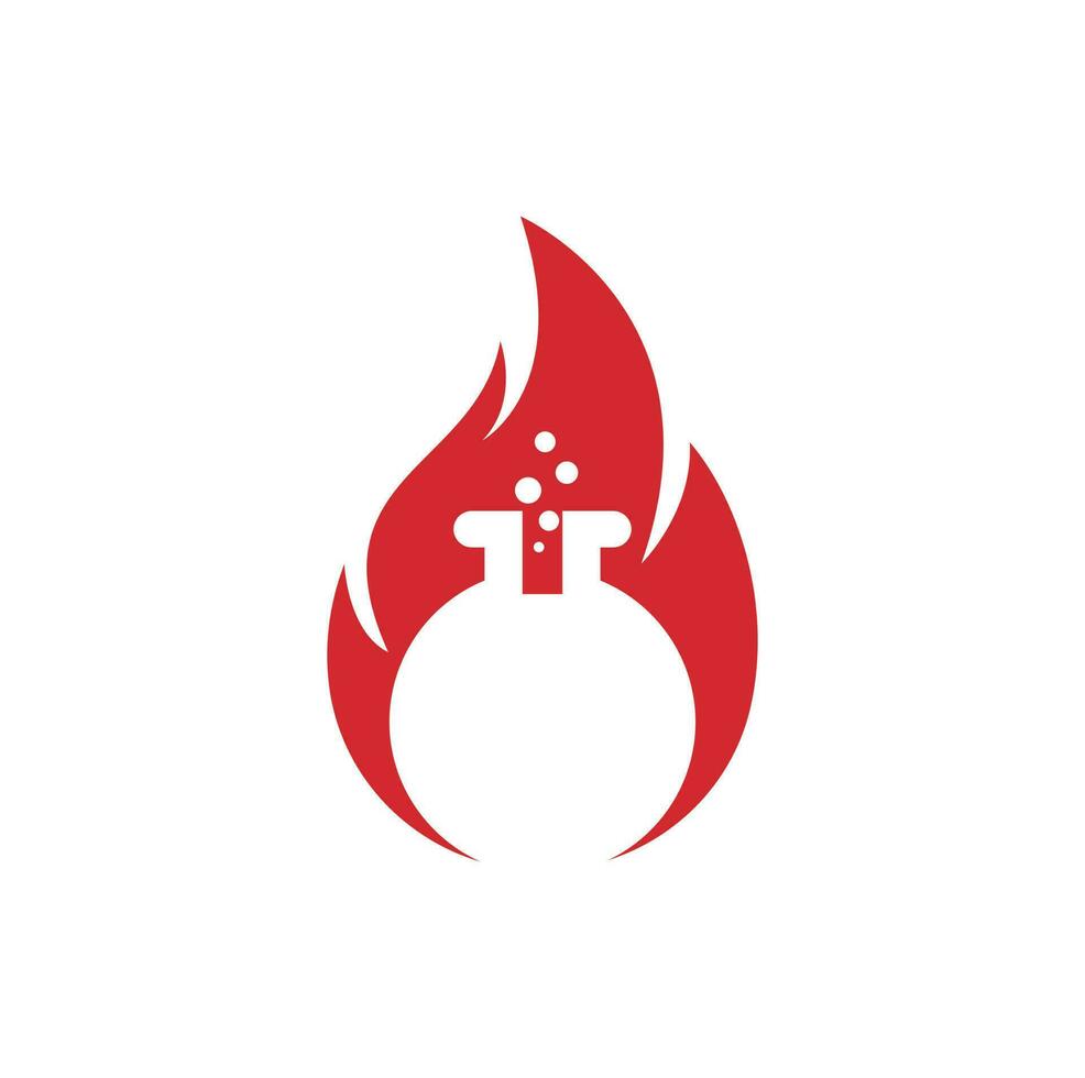 fuoco laboratorio logo design modello. laboratorio e fuoco logo combinazione. vettore