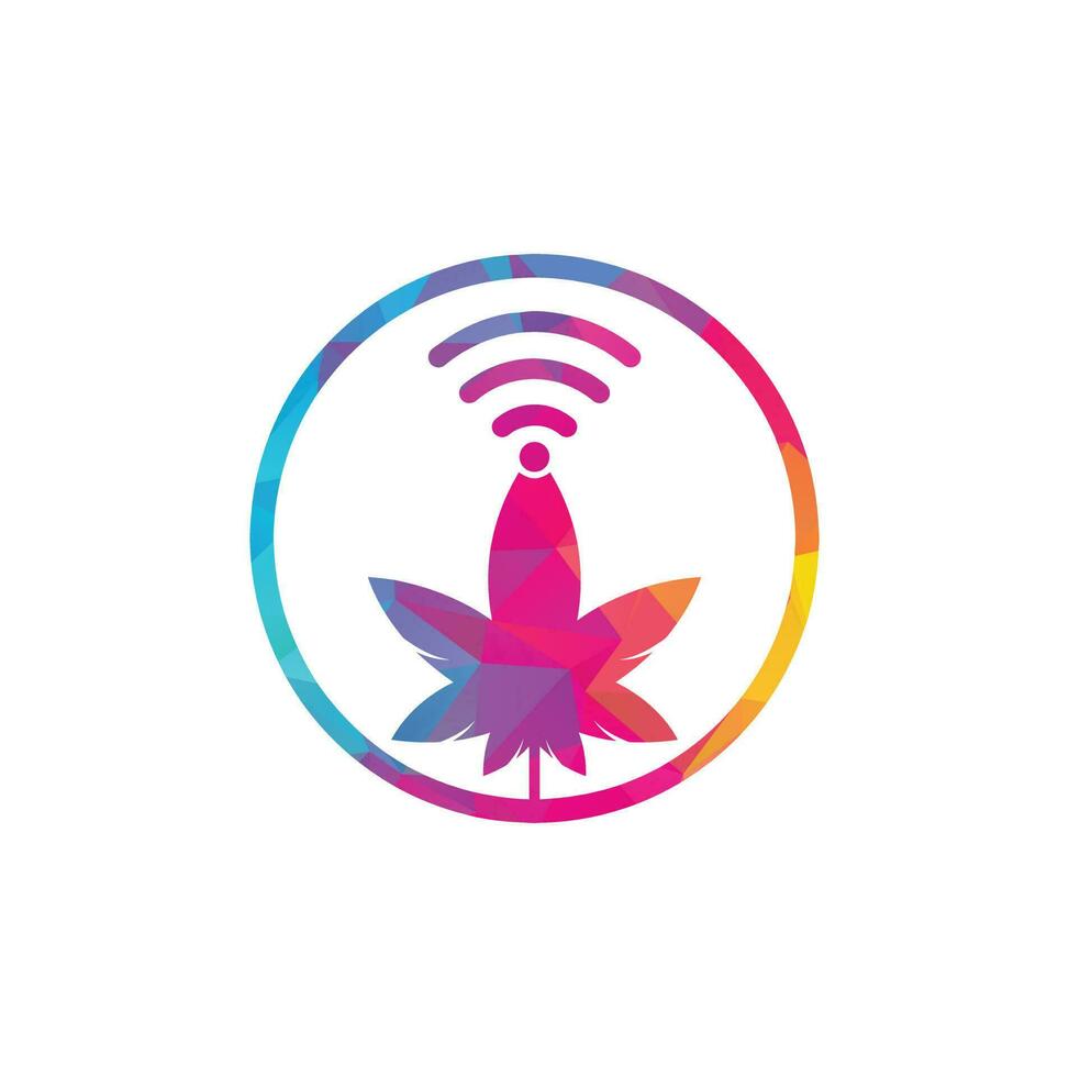 canapa Wi-Fi vettore logo design. canapa e segnale simbolo o icona.