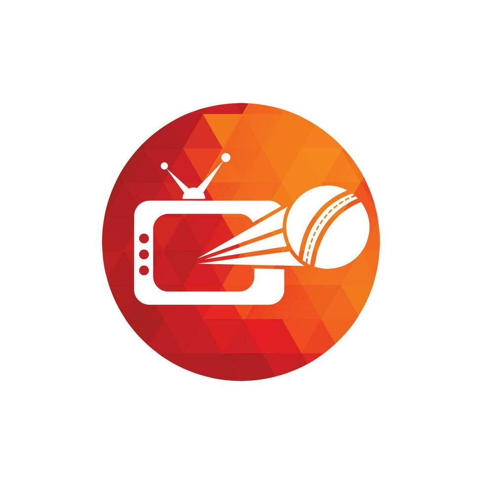 cricket palla e tv logo design. cricket tv simbolo logo design modello illustrazione. vettore