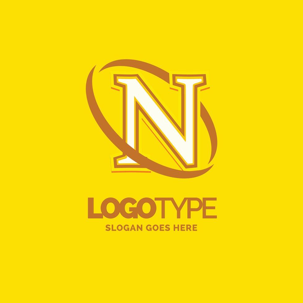 n logo modello. giallo sfondo cerchio marca nome modello posto per slogan. creativo logo design vettore