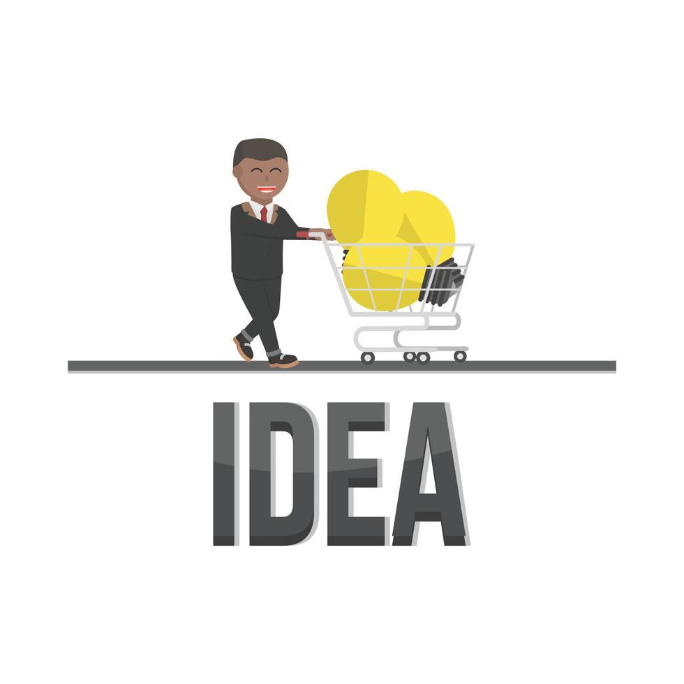 attività commerciale africano idea design personaggio con testo vettore