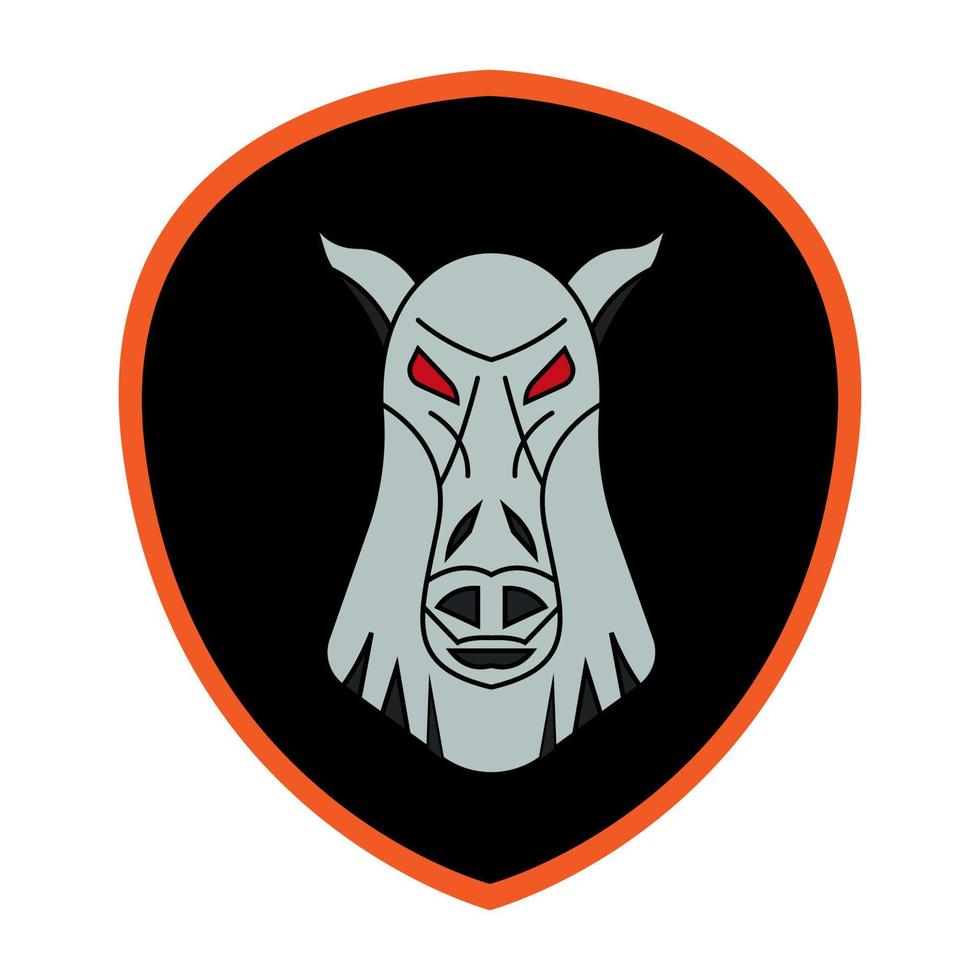illustrazione di un' cavalli testa nel un' scudo icona logo vettore