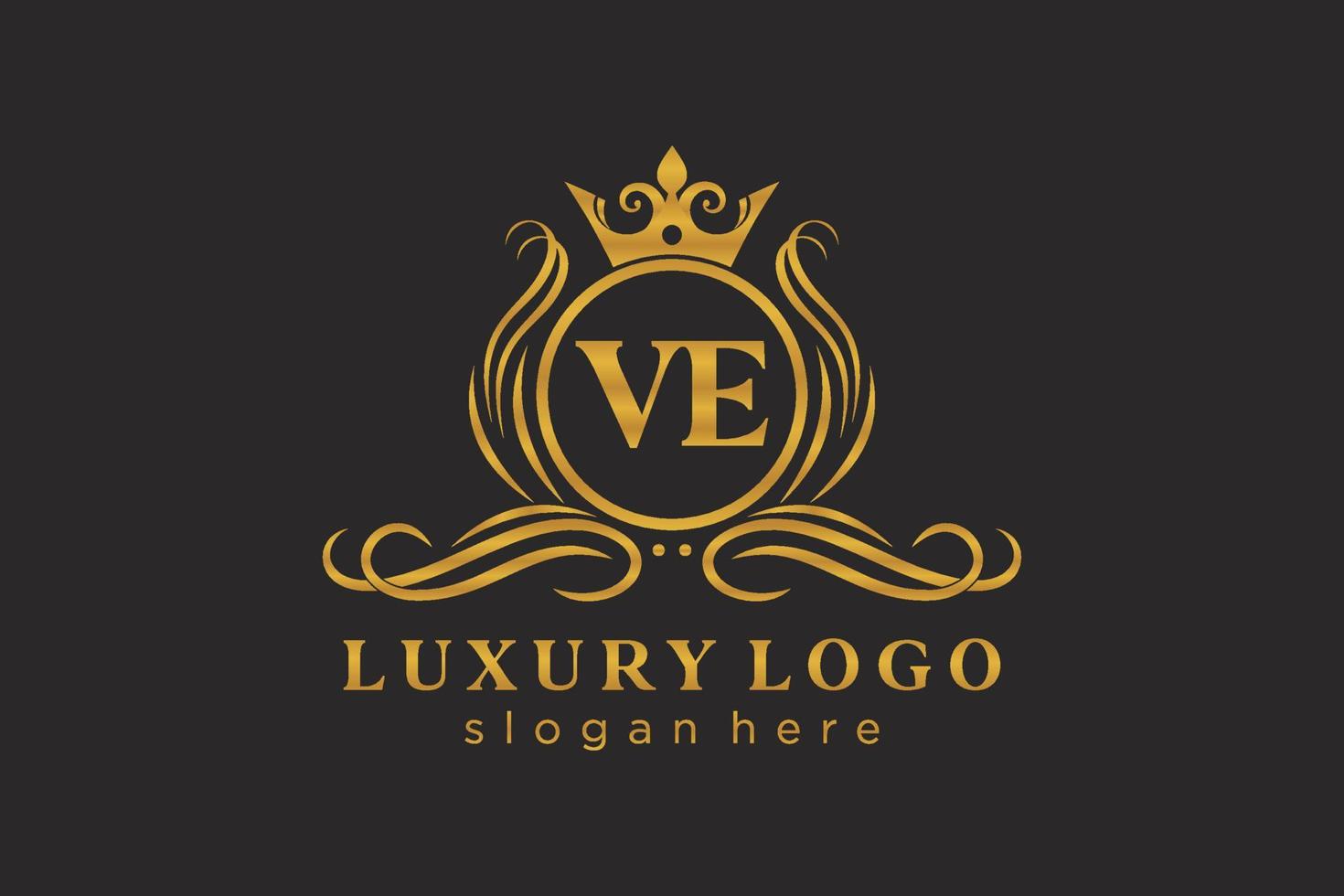iniziale ve lettera reale lusso logo modello nel vettore arte per ristorante, regalità, boutique, bar, Hotel, araldico, gioielleria, moda e altro vettore illustrazione.
