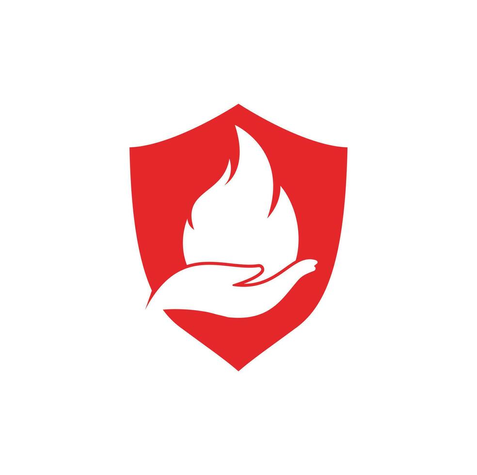 fuoco cura vettore logo design concetto. mano e fuoco icona logo design.