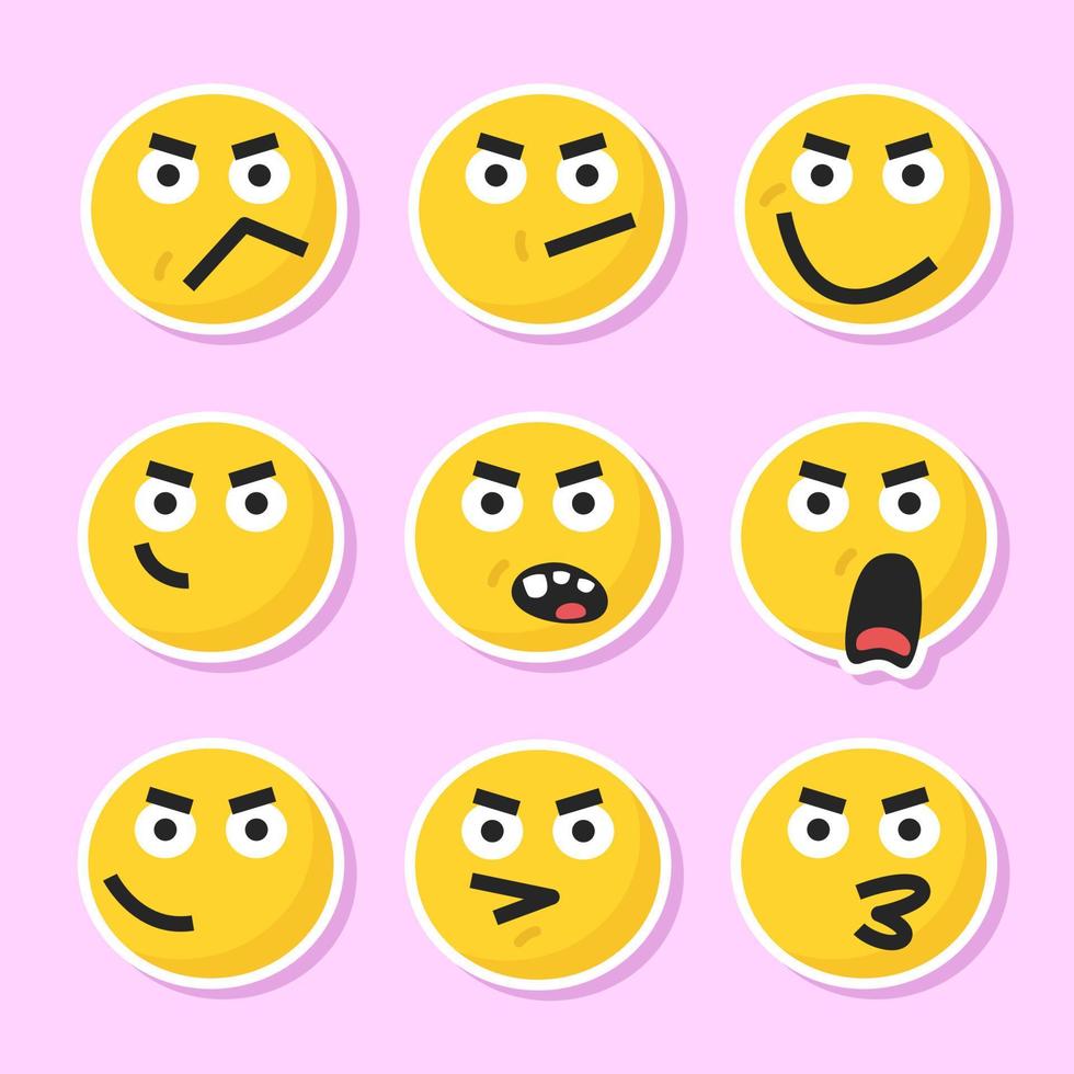 emoji emoticon arrabbiato giallo espressione vettore