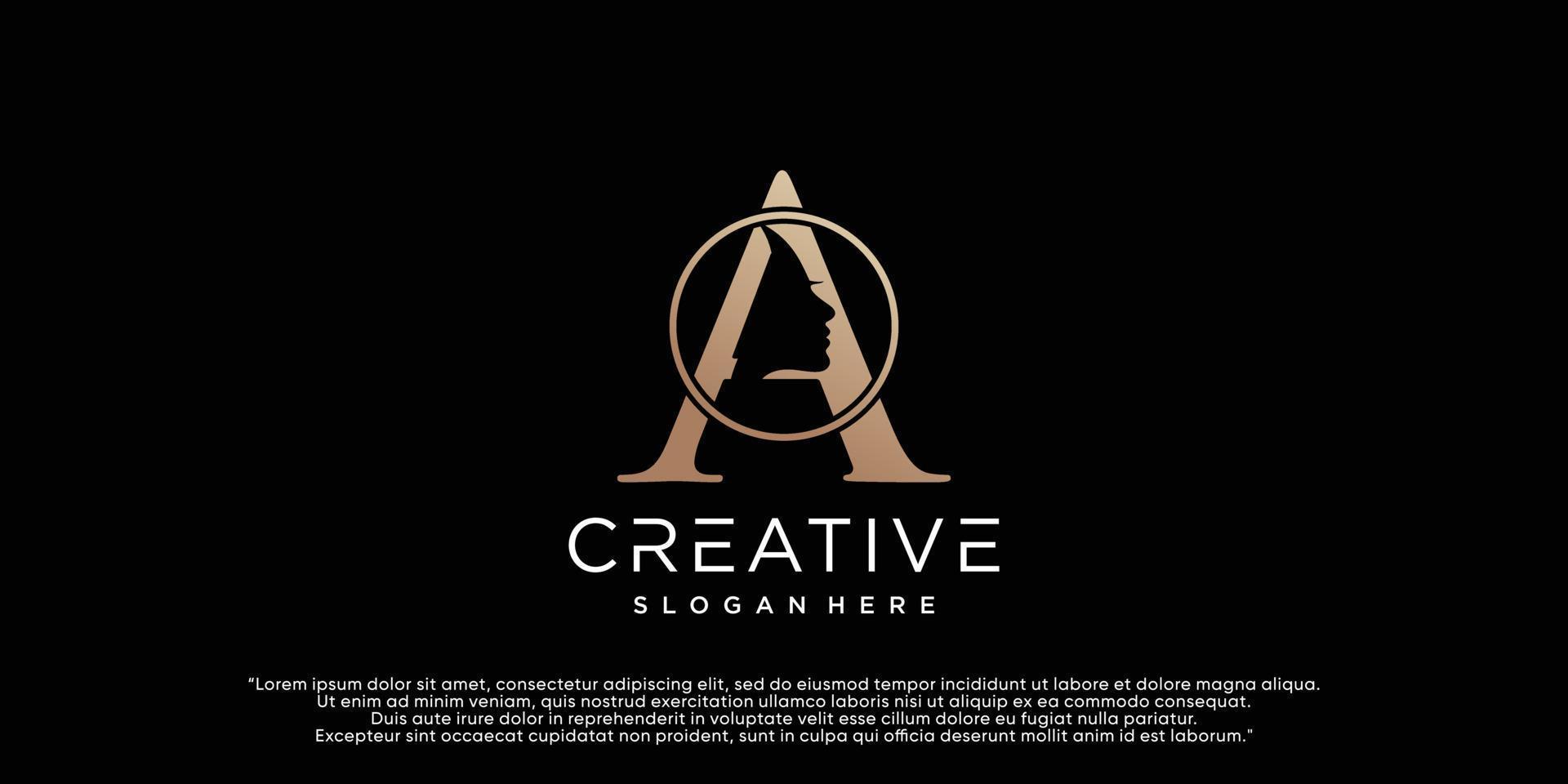 lettera logo con creativo concetto premio vettore