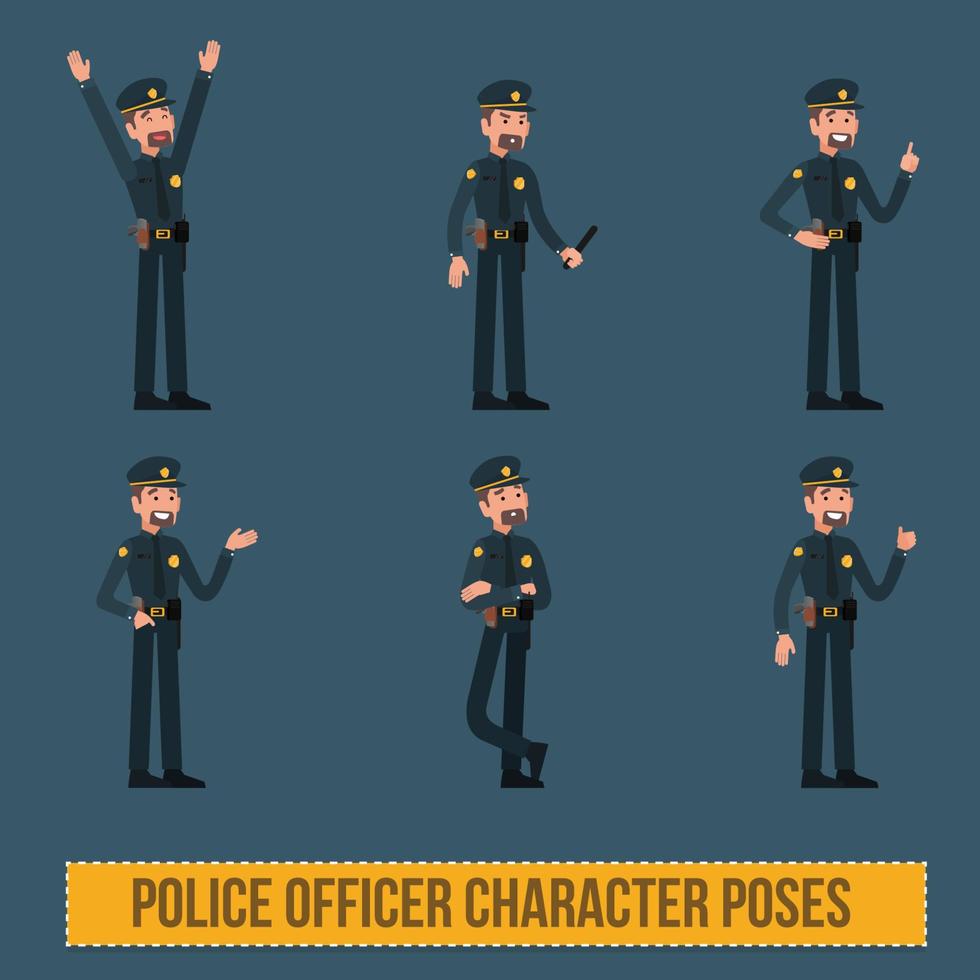 vettore polizia personaggio pose