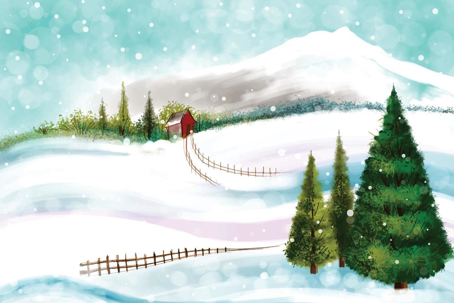 paesaggio per inverno e nuovo anno vacanze Natale carta sfondo vettore