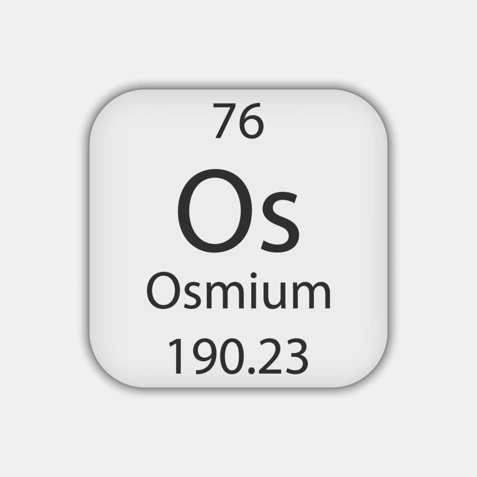 simbolo di osmio. elemento chimico della tavola periodica. illustrazione vettoriale. vettore