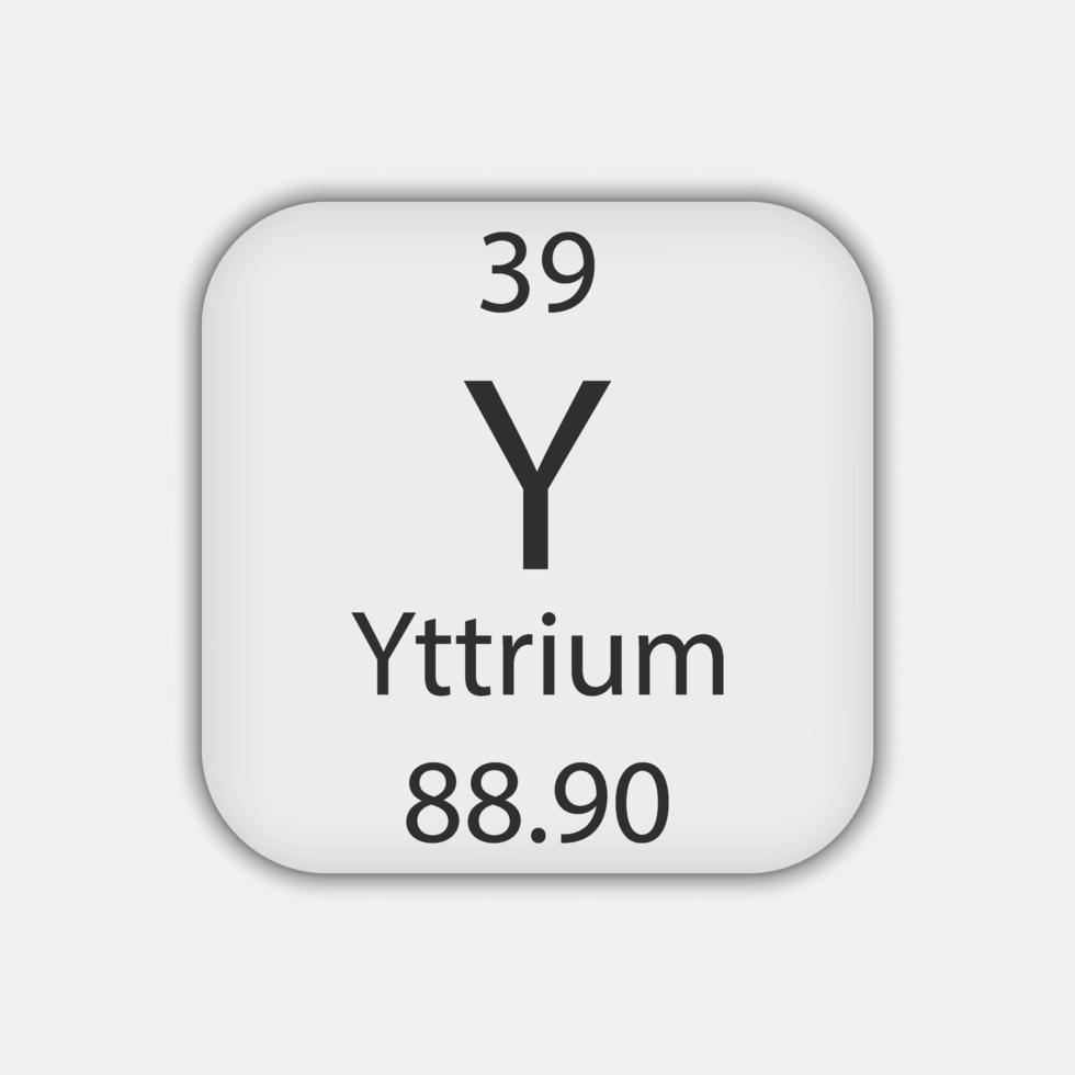 simbolo di ittrio. elemento chimico della tavola periodica. illustrazione vettoriale. vettore