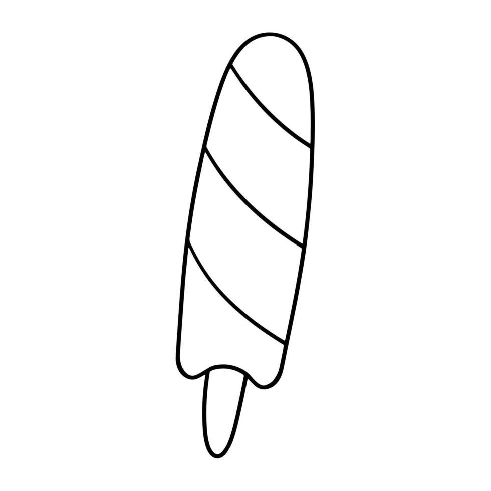 monocromatico Immagine, freddo multicolore frutta ghiacciolo su un' bastone, vettore illustrazione nel cartone animato stile su un' bianca sfondo