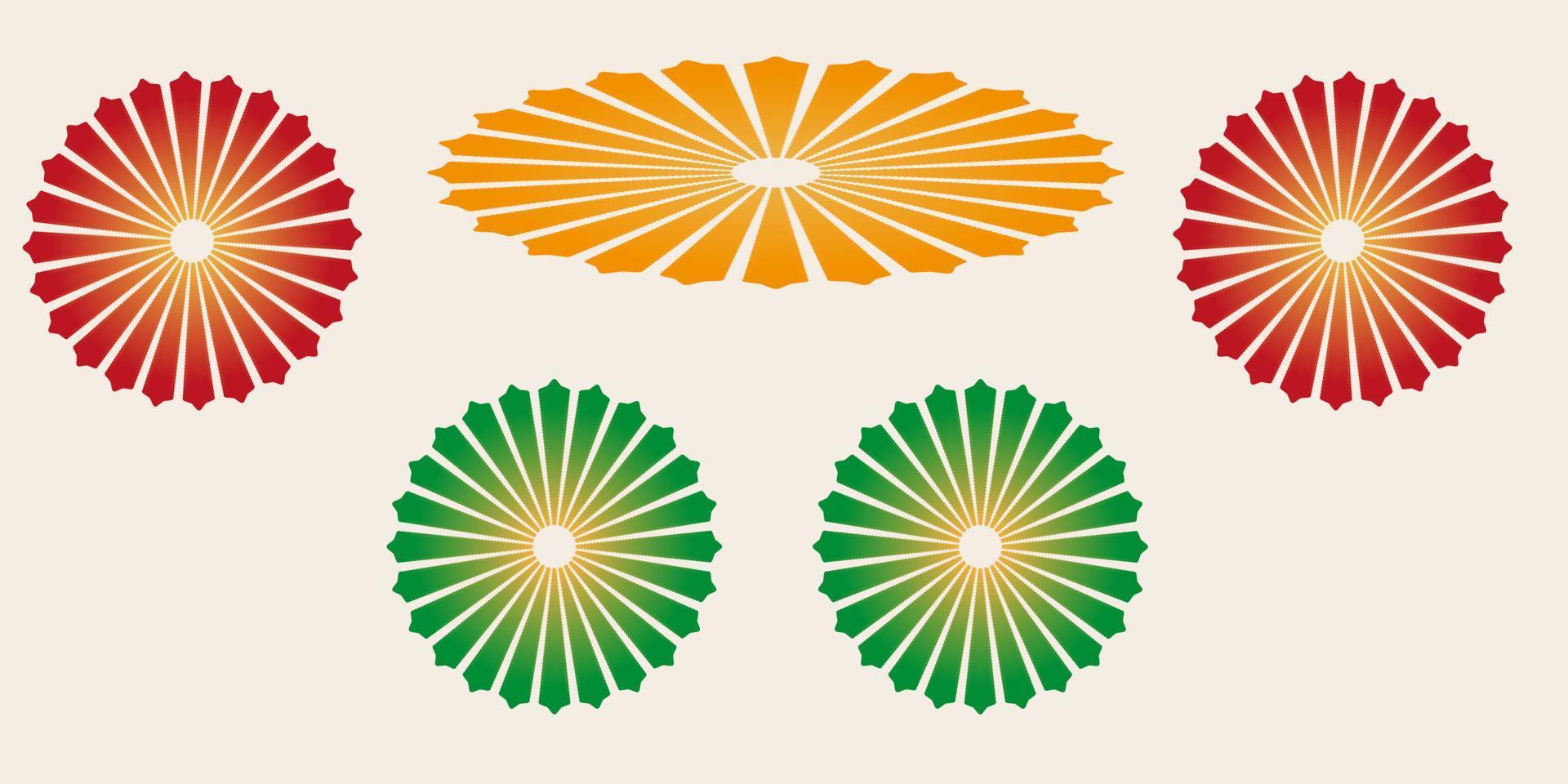 geometrico fiori rosso, giallo e verde colori. vettore illustrazione