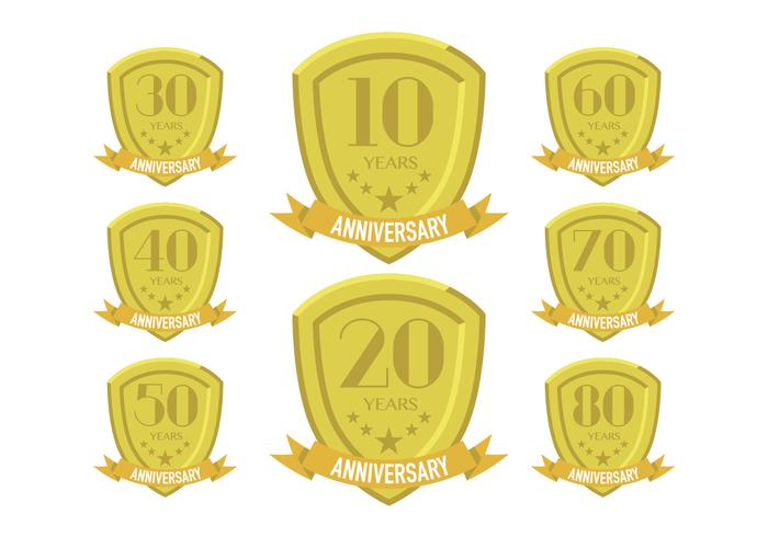 Patch anniversario d'oro vettore