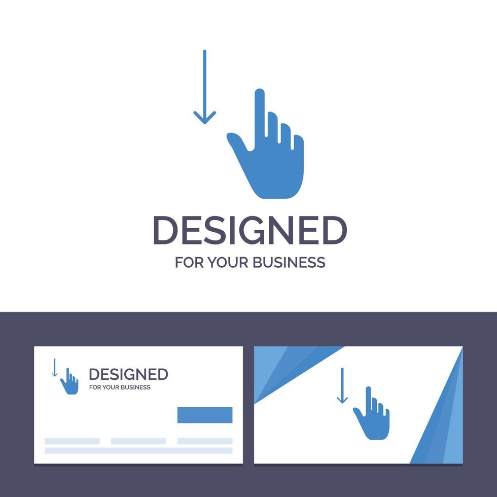 creativo attività commerciale carta e logo modello giù dito gesto gesti mano vettore illustrazione