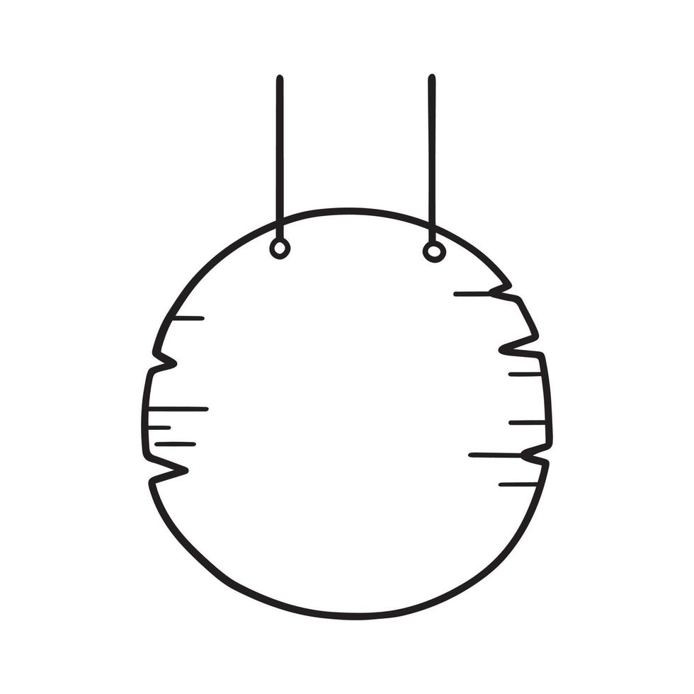 di legno cartello scarabocchio. sospeso porta cartello o telaio, di legno tavola nel schizzo stile. mano disegnato vettore illustrazione isolato su bianca sfondo.