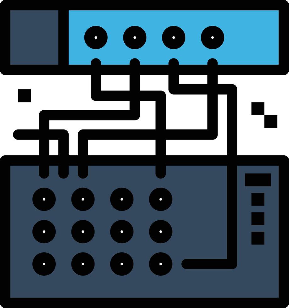 analogico connessione dispositivo modulo suono piatto colore icona vettore icona bandiera modello