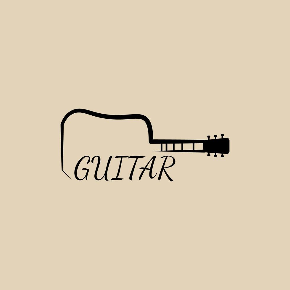 logo, icona e simbolo di chitarra line art, disegno di illustrazione vettoriale
