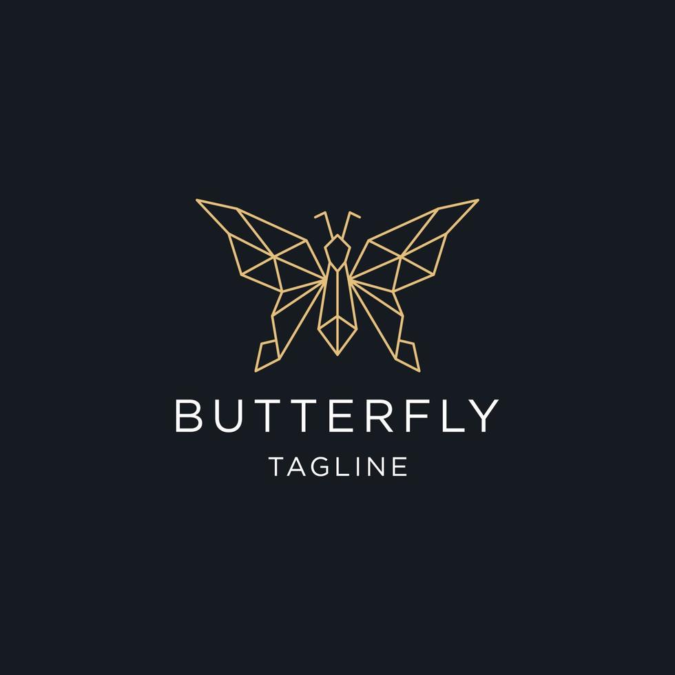 farfalla logo con linea arte stile design modello piatto vettore illustrazione