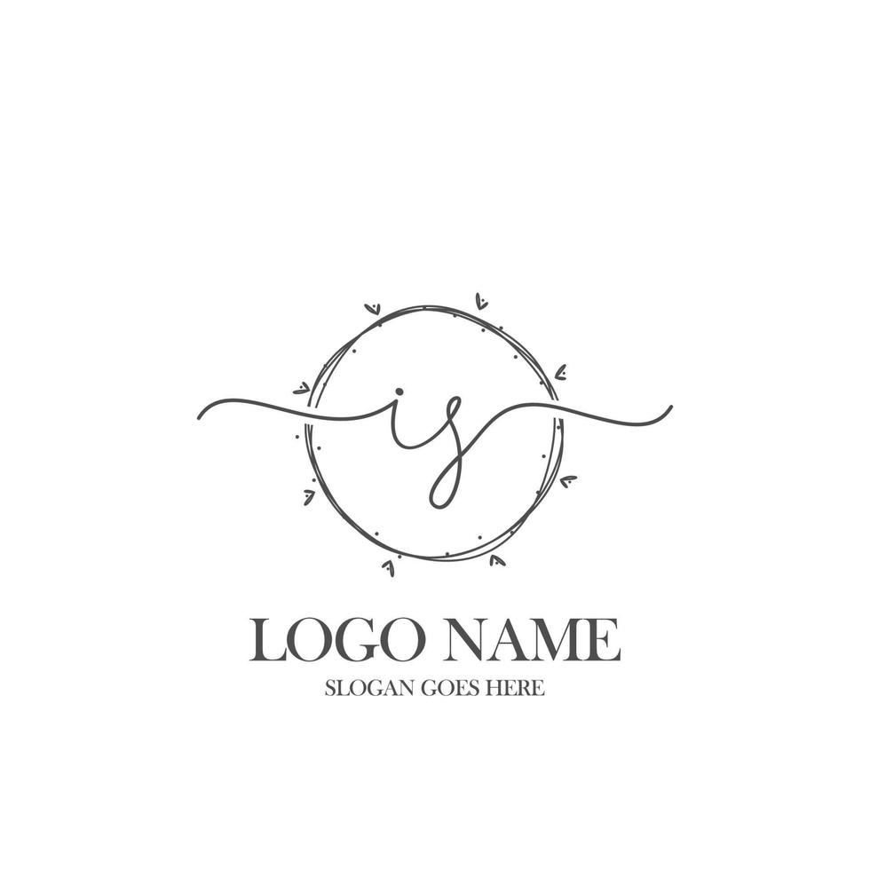 iniziale è bellezza monogramma e elegante logo disegno, grafia logo di iniziale firma, nozze, moda, floreale e botanico con creativo modello. vettore