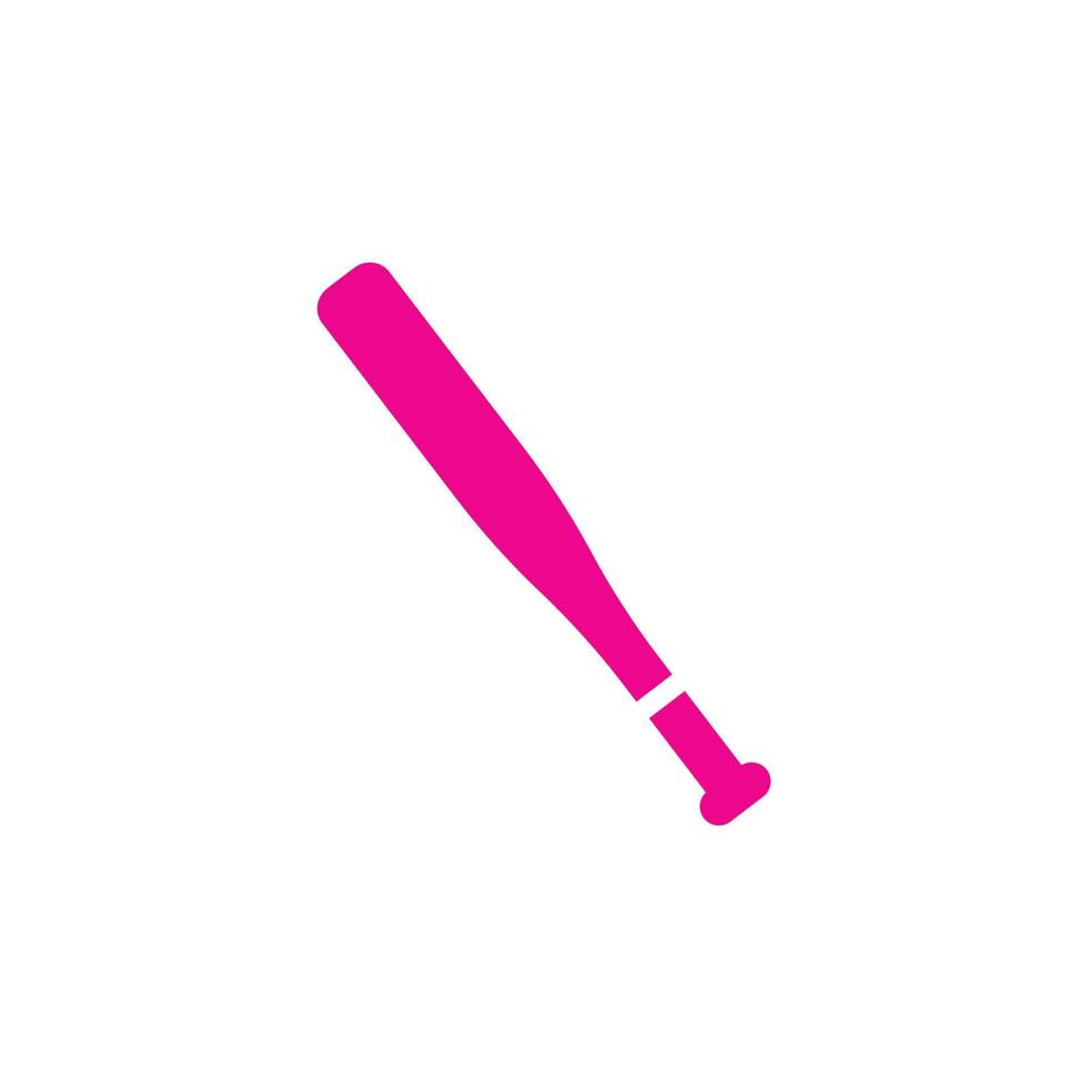 eps10 rosa vettore baseball pipistrello astratto solido arte icona isolato su bianca sfondo. sport colpire attrezzatura simbolo nel un' semplice piatto di moda moderno stile per il tuo sito web disegno, logo, e mobile App