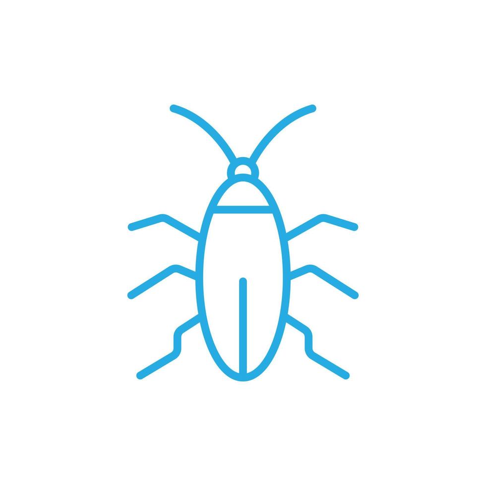 eps10 blu vettore scarafaggio insetto linea arte icona isolato su bianca sfondo. scarafaggio insetto schema simbolo nel un' semplice piatto di moda moderno stile per il tuo sito web disegno, logo, e mobile applicazione