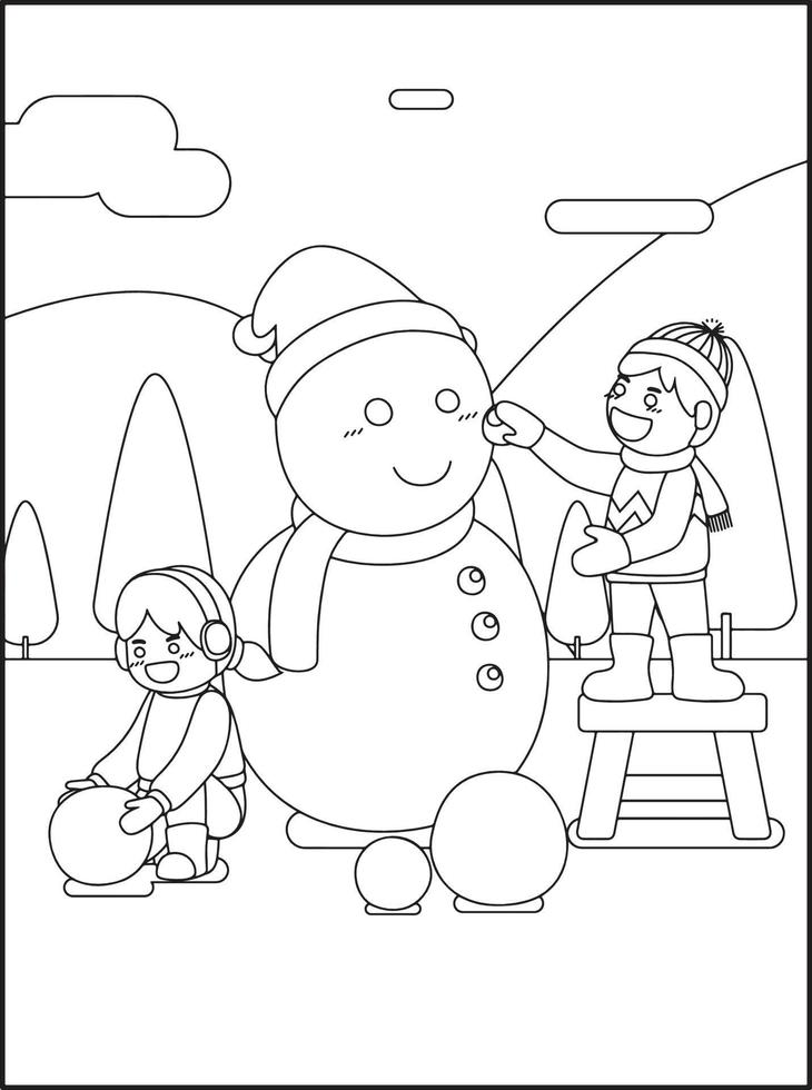 Natale colorazione pagine per bambini vettore