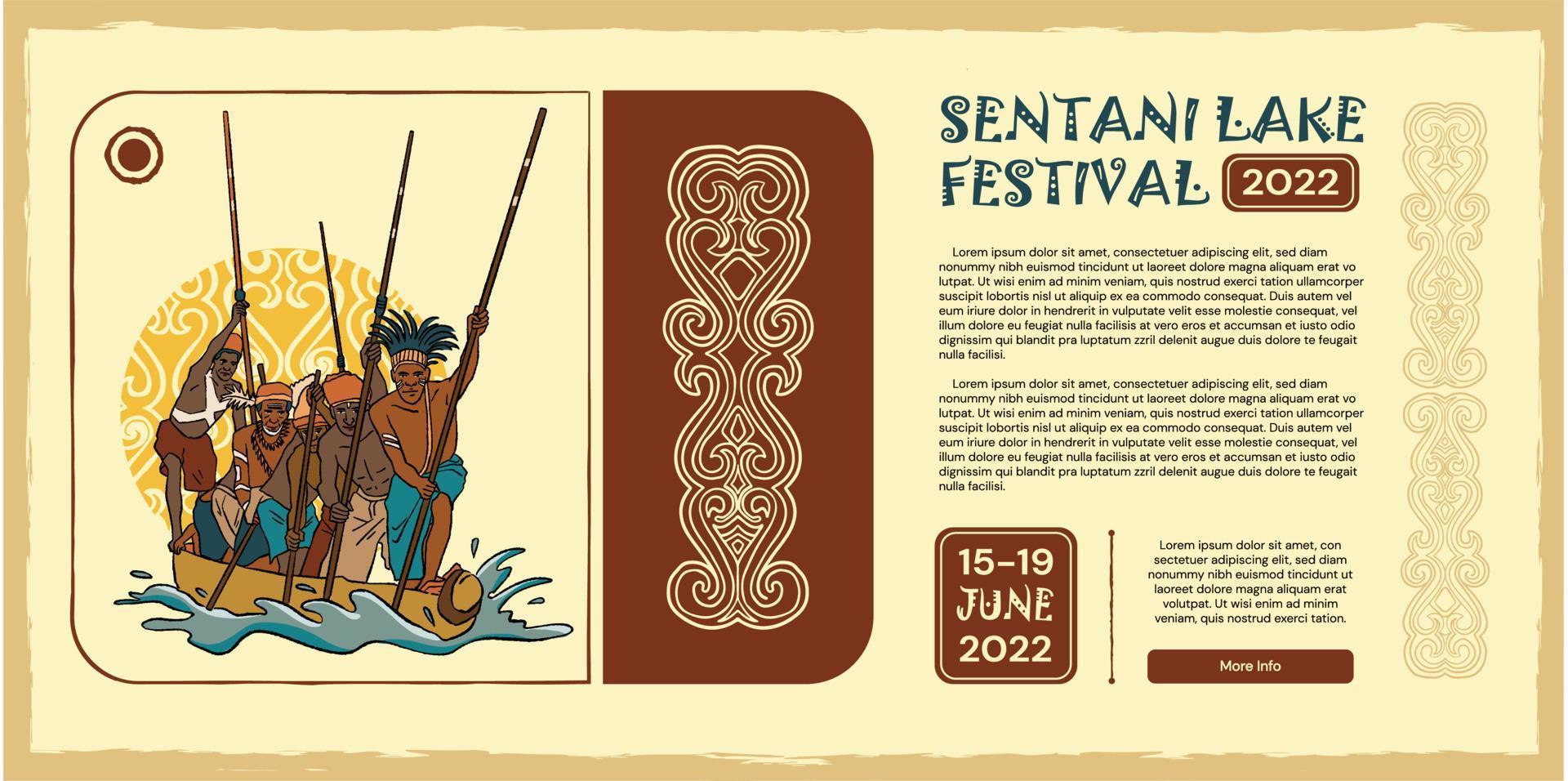 sentani Festival papua mano disegnato illustrazione vettore