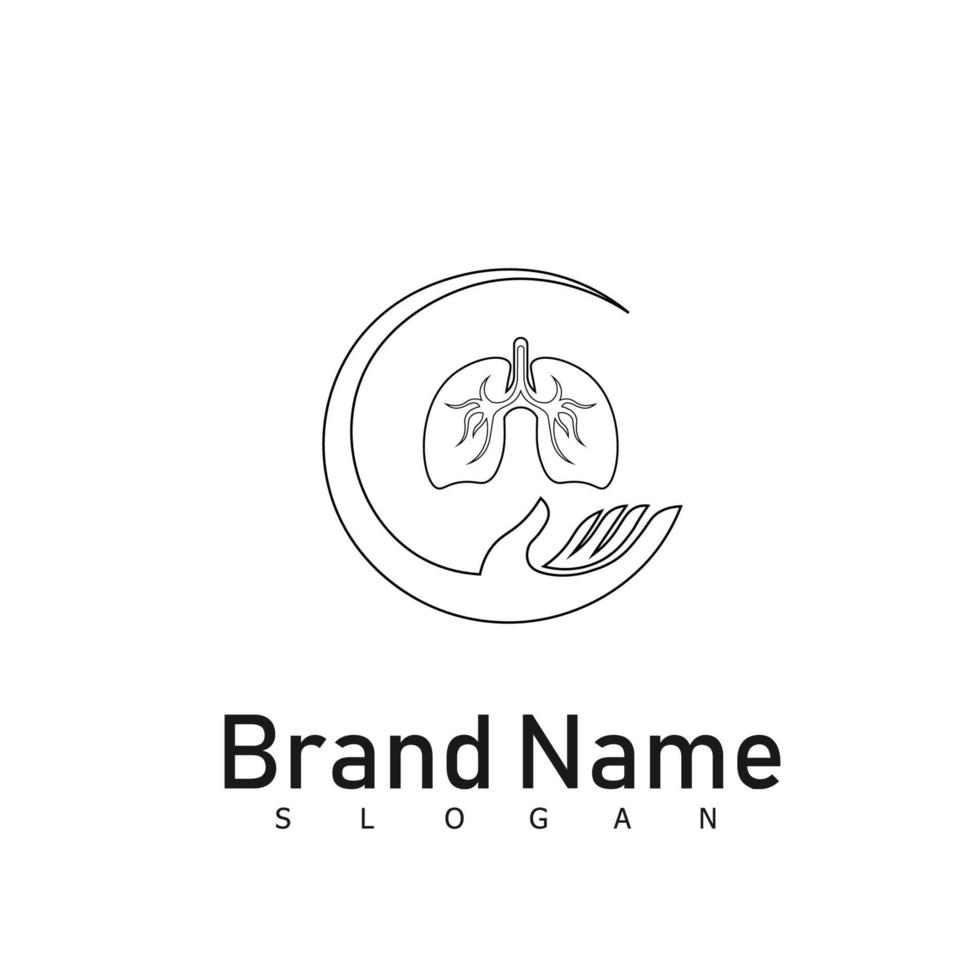 polmoni logo design simbolo vettore