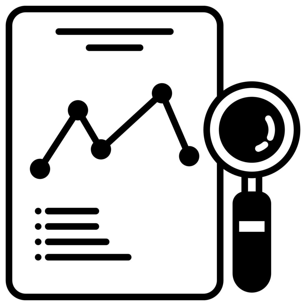 attività commerciale rapporto analisi. dati revisione icona vettore