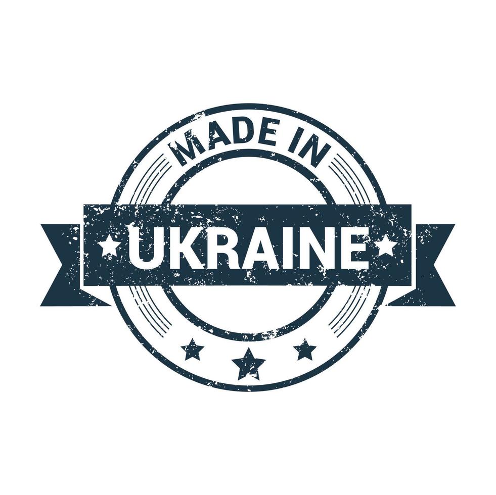 fatto nel Ucraina francobollo design vettore