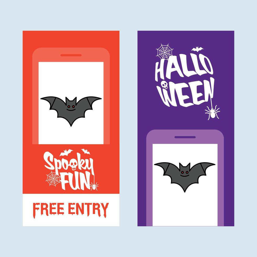 contento Halloween invito design con pipistrelli vettore