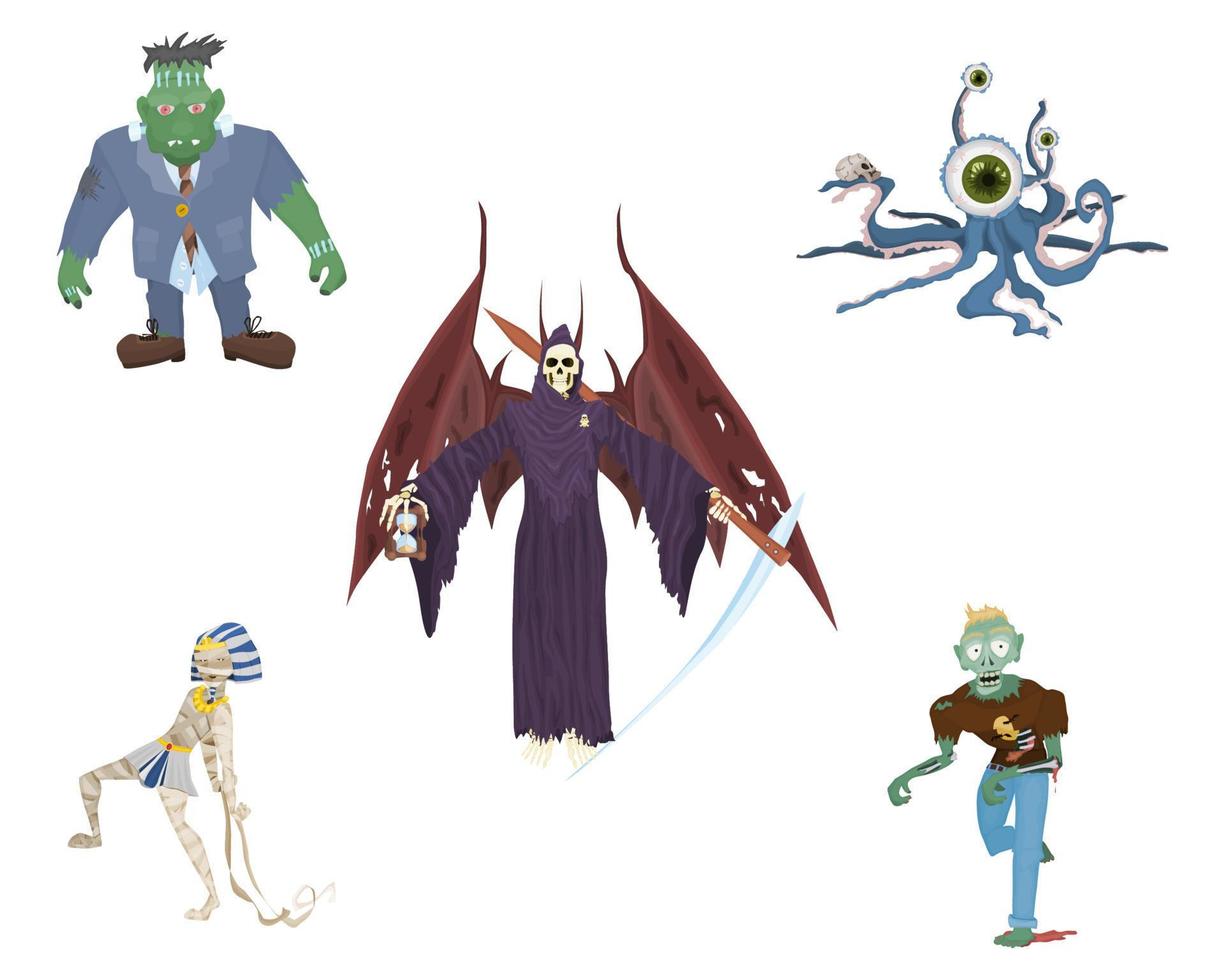 un' selezione di personaggi per vacanza Halloween vettore