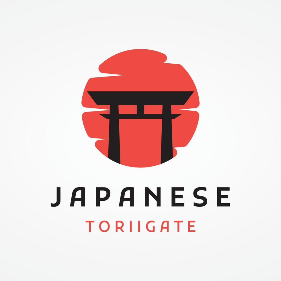 creativo design di antico giapponese tori cancello logo.giappone eredità, cultura e storia tori cancello.logo per attività commerciale. vettore