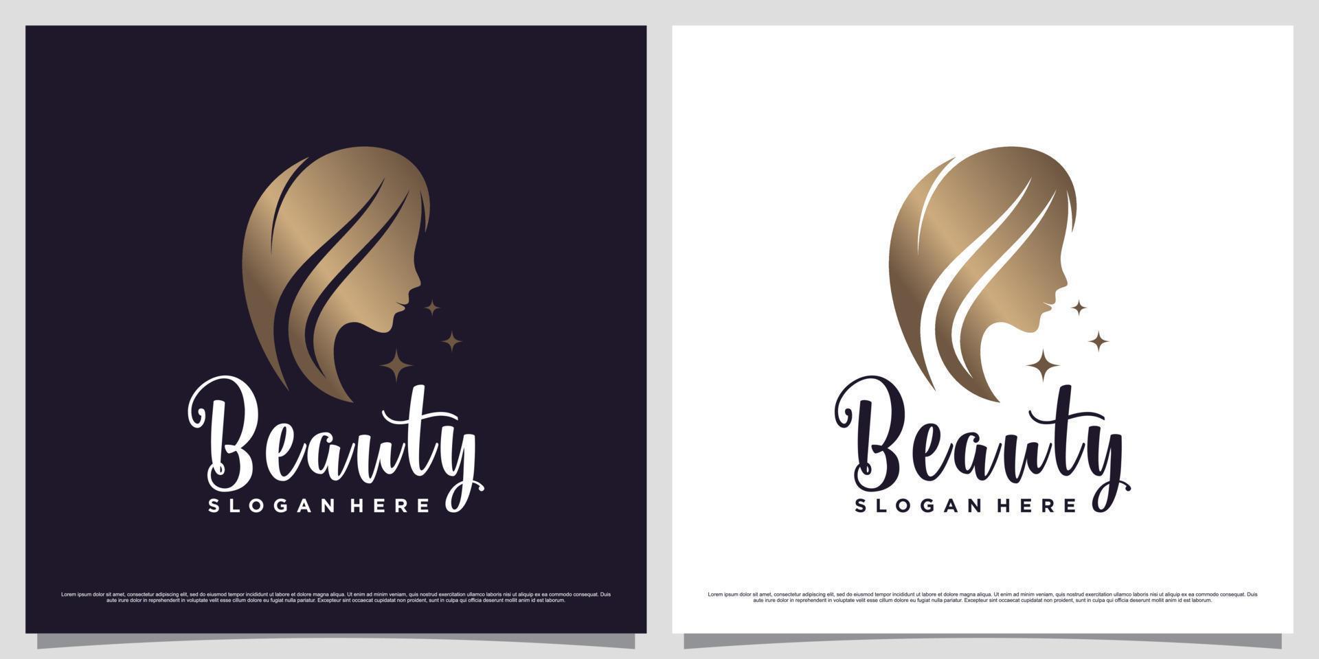 bellezza donne logo design modello per bellezza salone con moderno stile concetto vettore