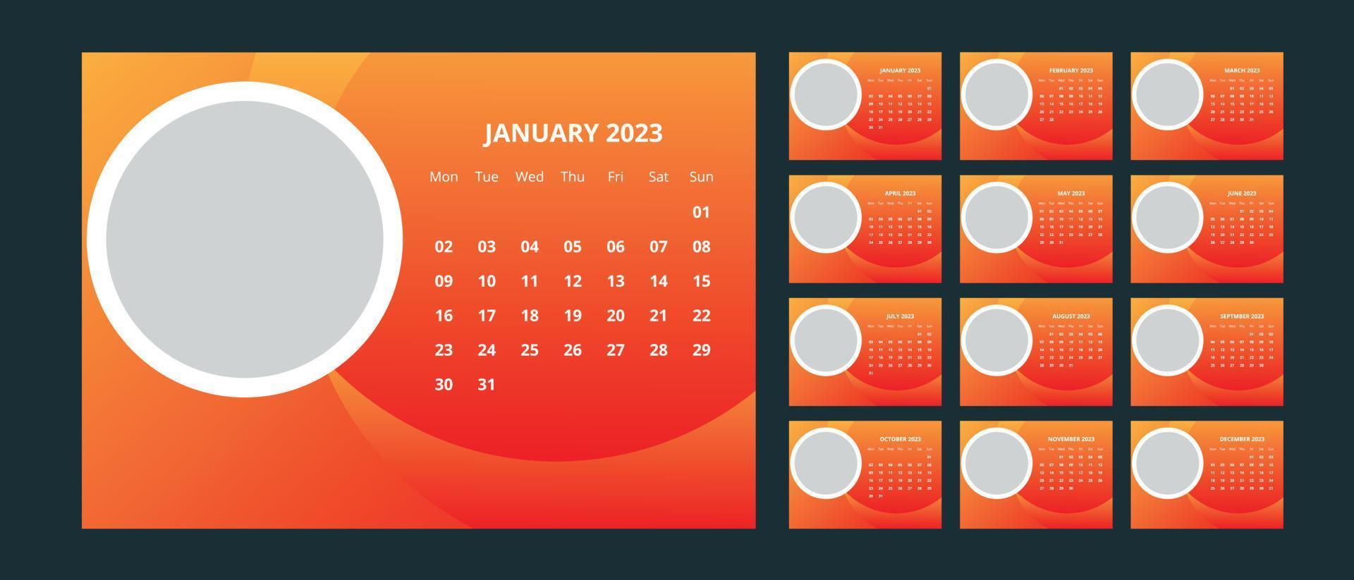 calendario da tavolo 2023 vettore