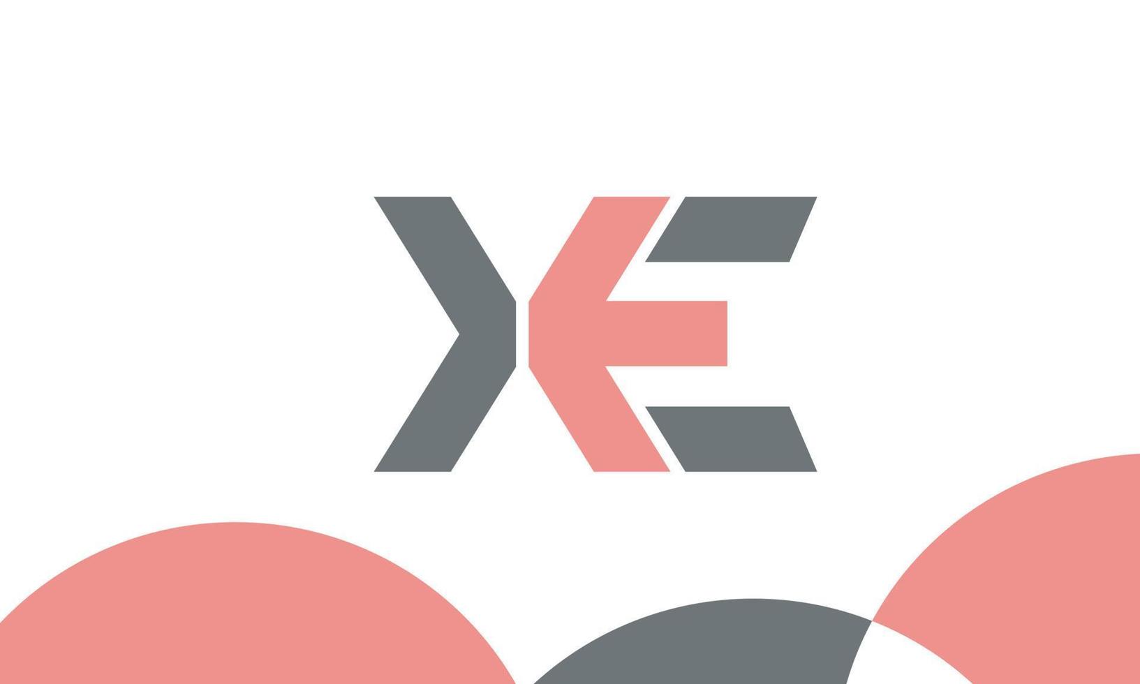 alfabeto lettere iniziali monogramma logo xe, ex, x ed e vettore