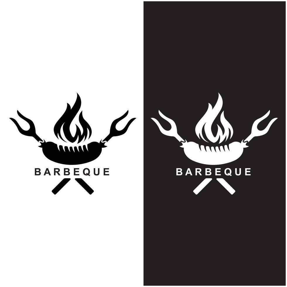 barbeque logo e simbolo vettore