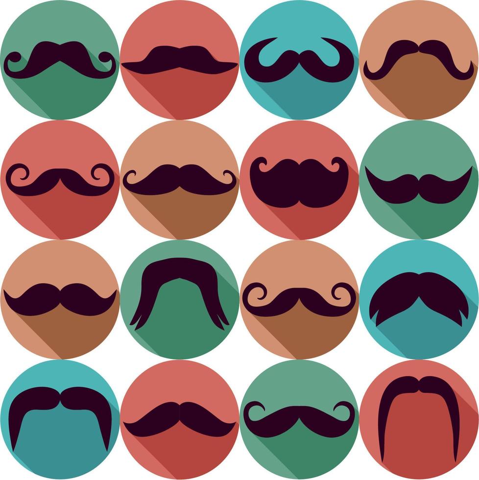 stikers collezione di baffi. vettore illustrazione di tendenza simboli.