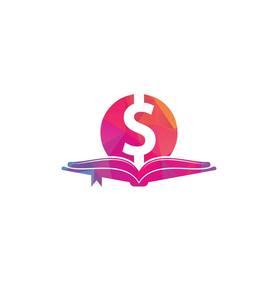 i soldi libro icona logo design elemento. doller e libro icona con logo. vettore