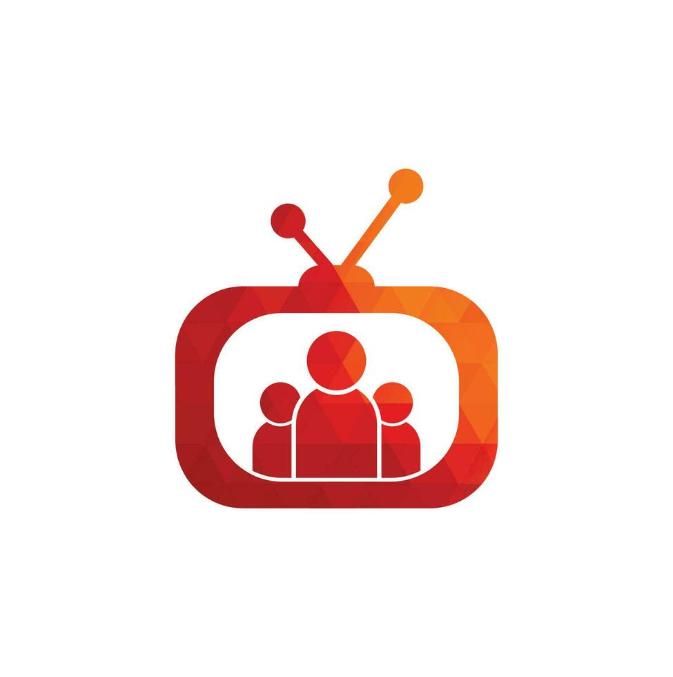 famiglia canale logo design vettore modello. persone tv logo design icona.