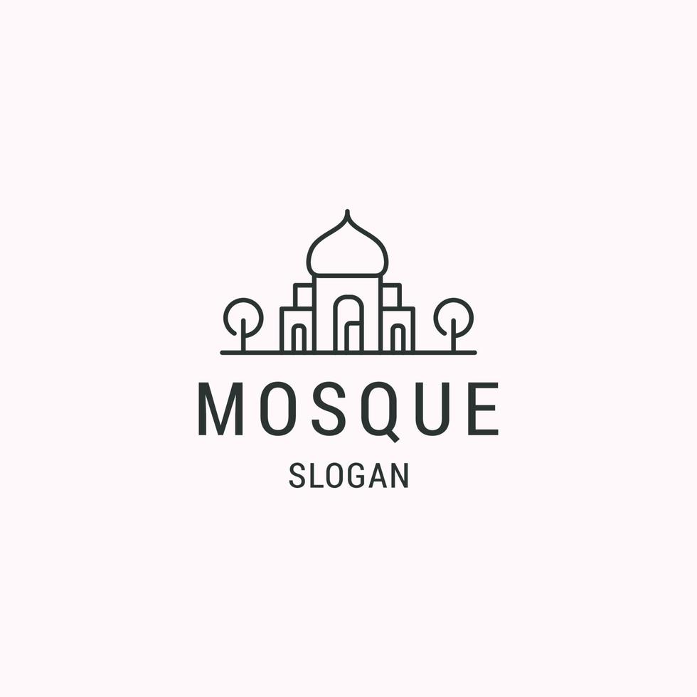 modello di design piatto icona logo moschea vettore