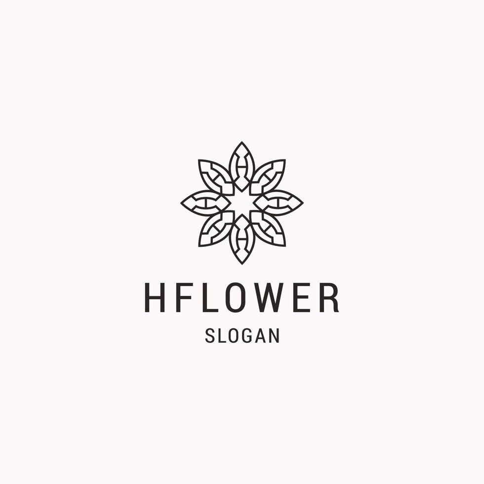 h fiore logo icona design modello vettore