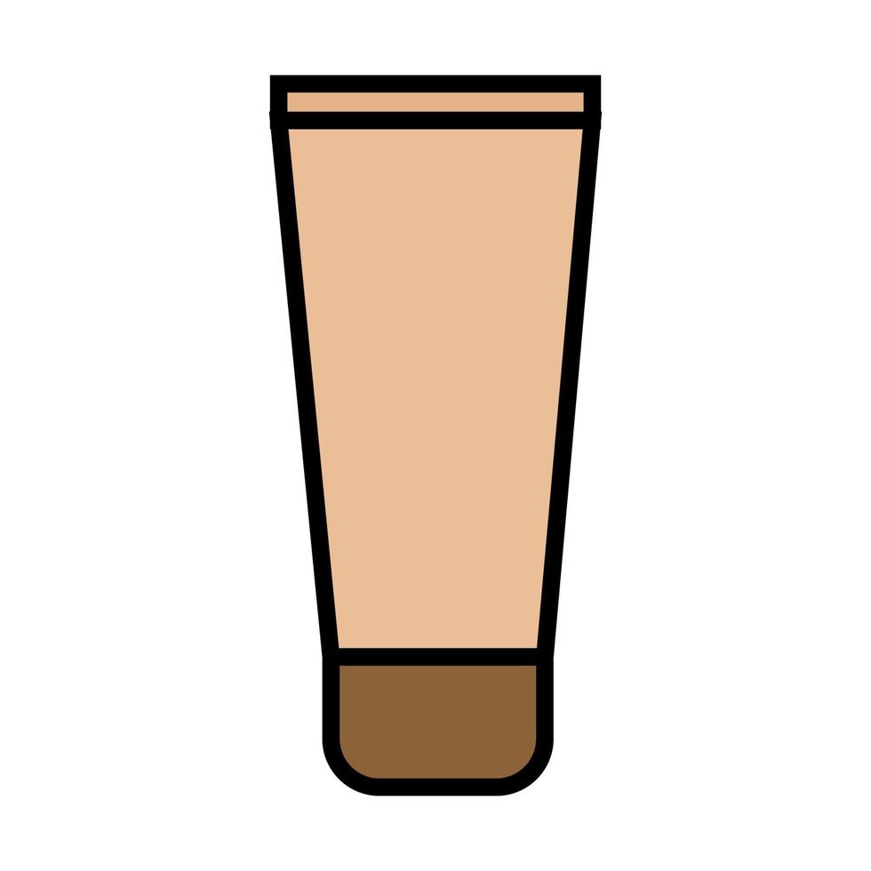 beige piatto correttore icona è un' semplice affascinante cosmetico tubo con mano crema per il gambe di il viso e corpo, per idratante e pelle cura e bellezza guida. vettore illustrazione
