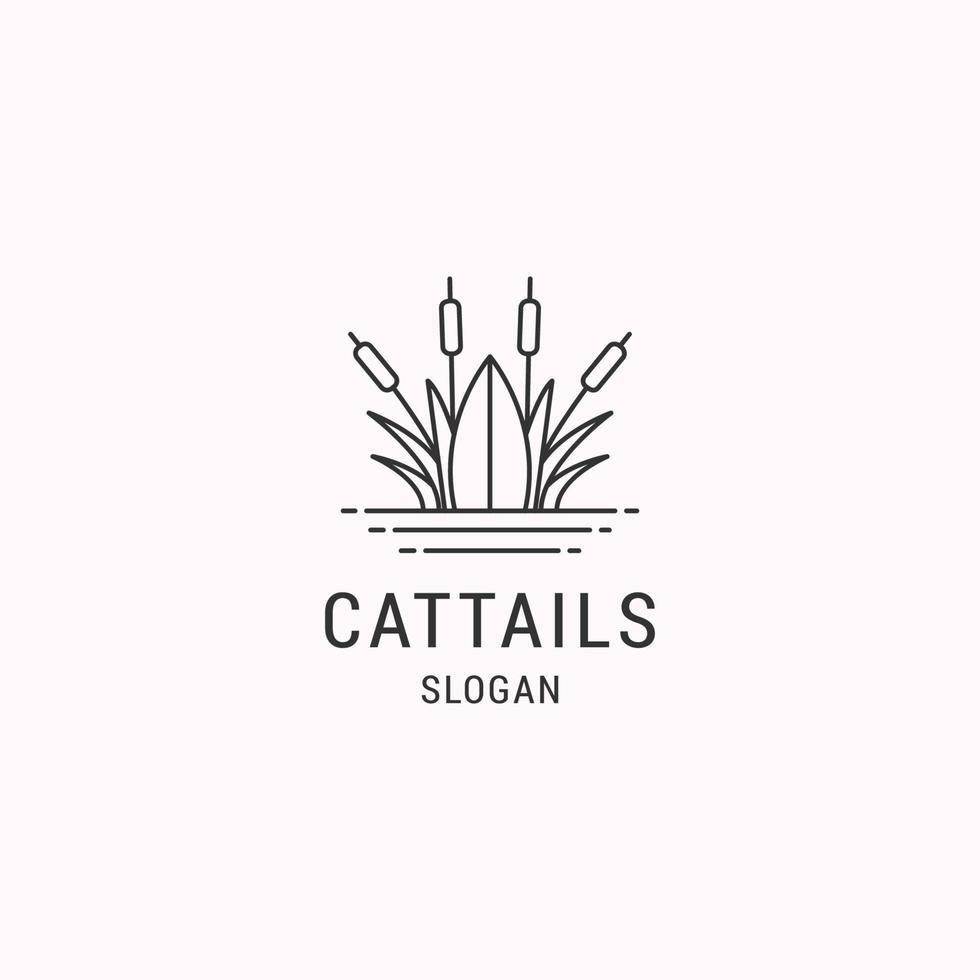 cattails logo icona piatto design modello vettore