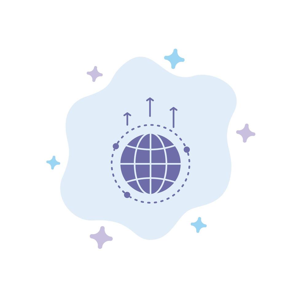 globo attività commerciale comunicazione connessione globale mondo blu icona su astratto nube sfondo vettore
